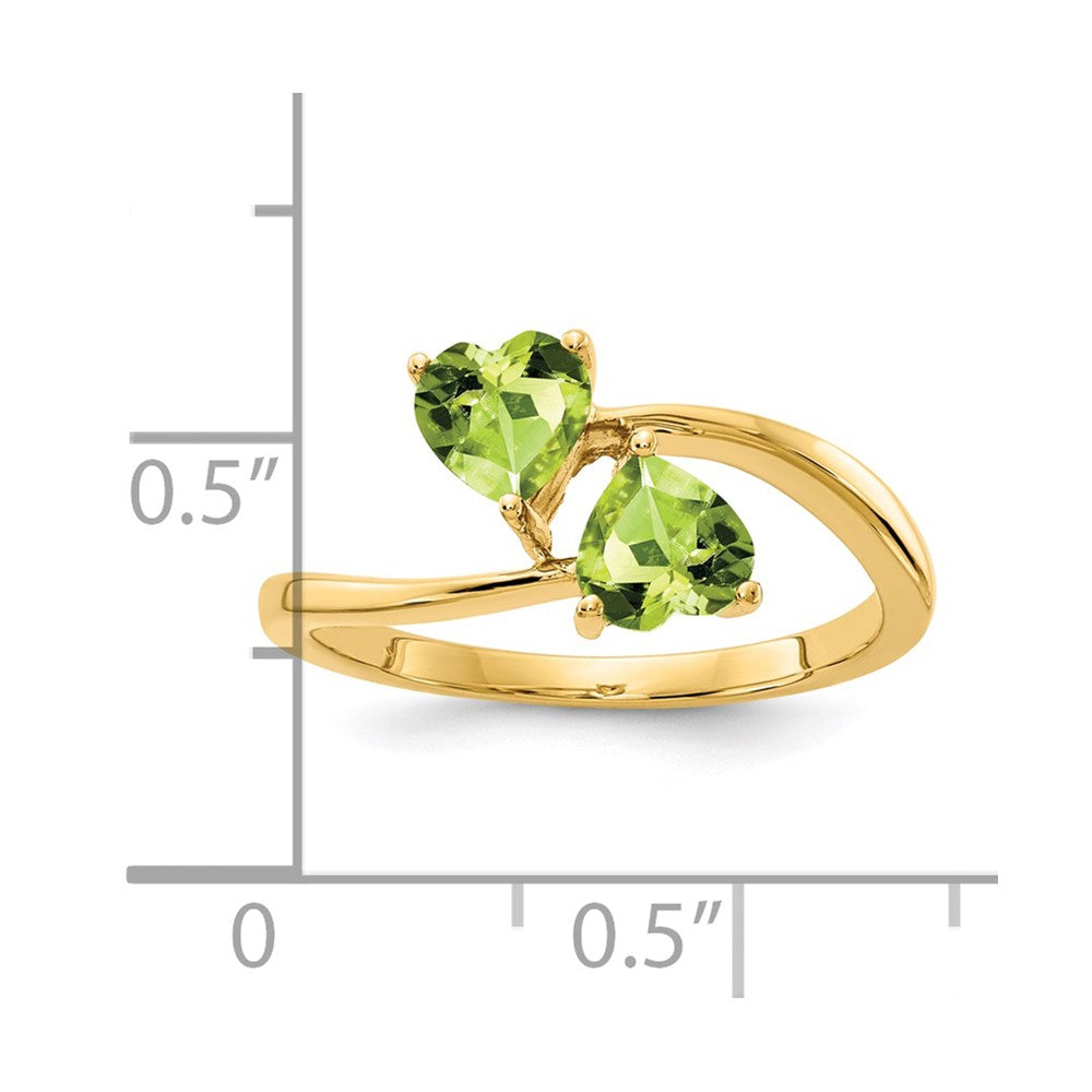 14k 5mm Heart Peridot ring (2.17 grams)