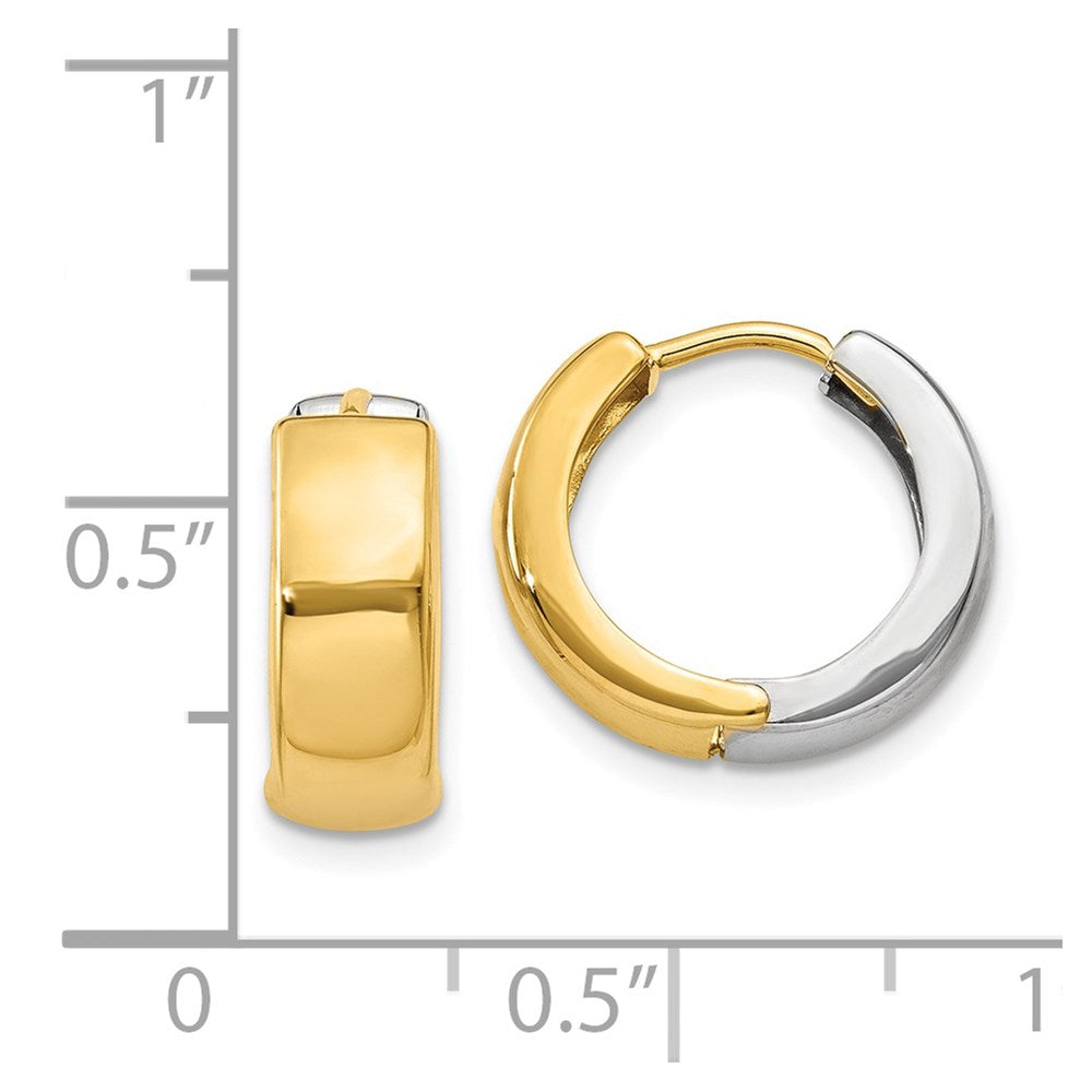 14k Two-tone 5 mm Hinged Hoop Earrings (2.04 grams)