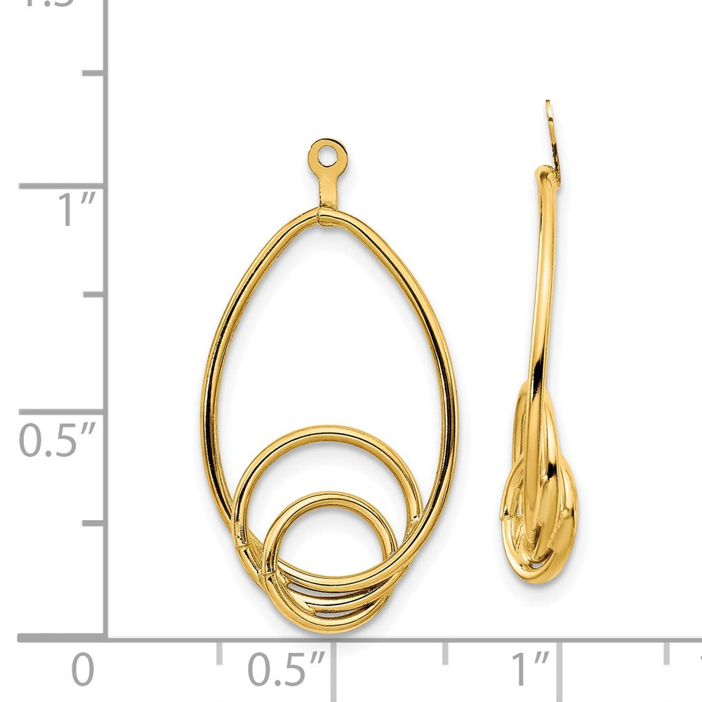 14k Yellow Gold 13 mm Polished Fancy Teardrop Earring Jackets (1.25 grams)