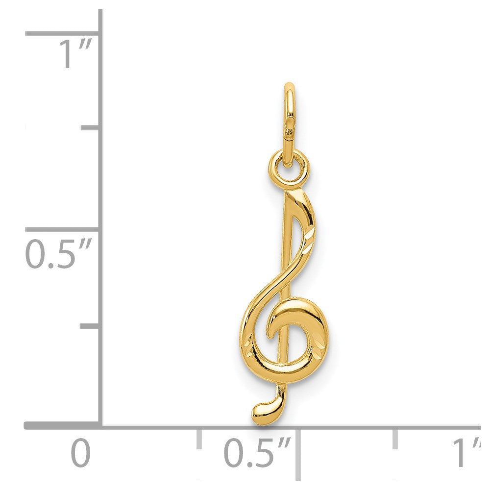 14k Yellow Gold 5 mm Treble Clef Pendant (0.27 grams)