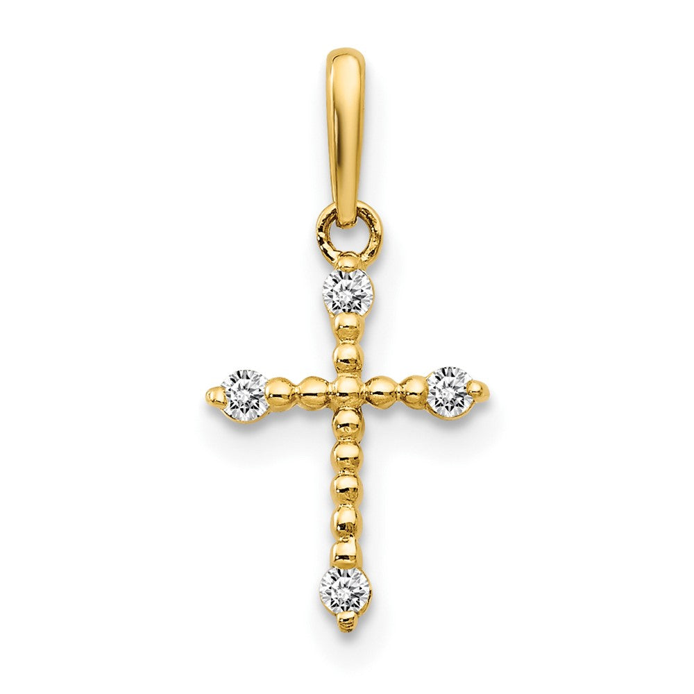 14k CZ Children's Cross Pendant (0.33 grams)