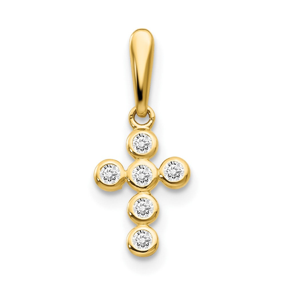 14k CZ Children's Cross Pendant (0.28 grams)