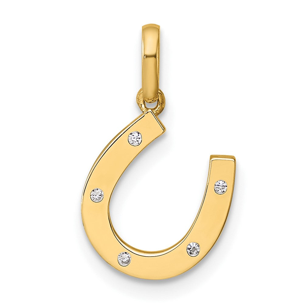 14k Childrens CZ Horseshoe Pendant (0.6 grams)