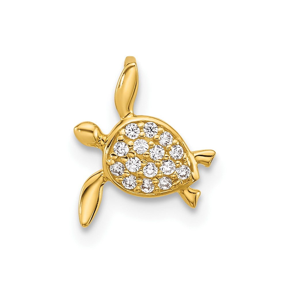 14k Childrens CZ Sea Turtle Chain Slide (0.35 grams)