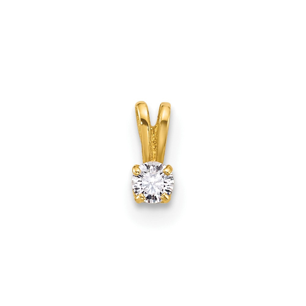 14k Childrens Tiny CZ Pendant (0.11 grams)