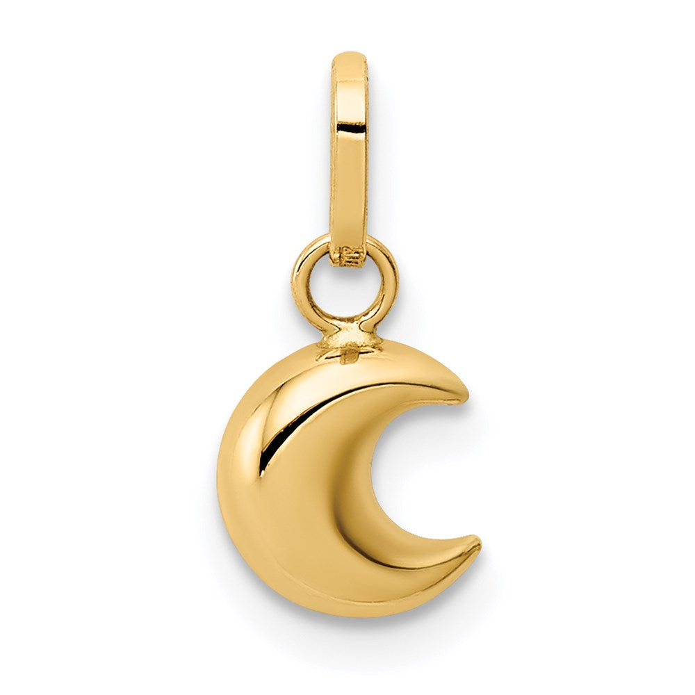 14k Polished Puffed Moon Charm (0.24 grams)