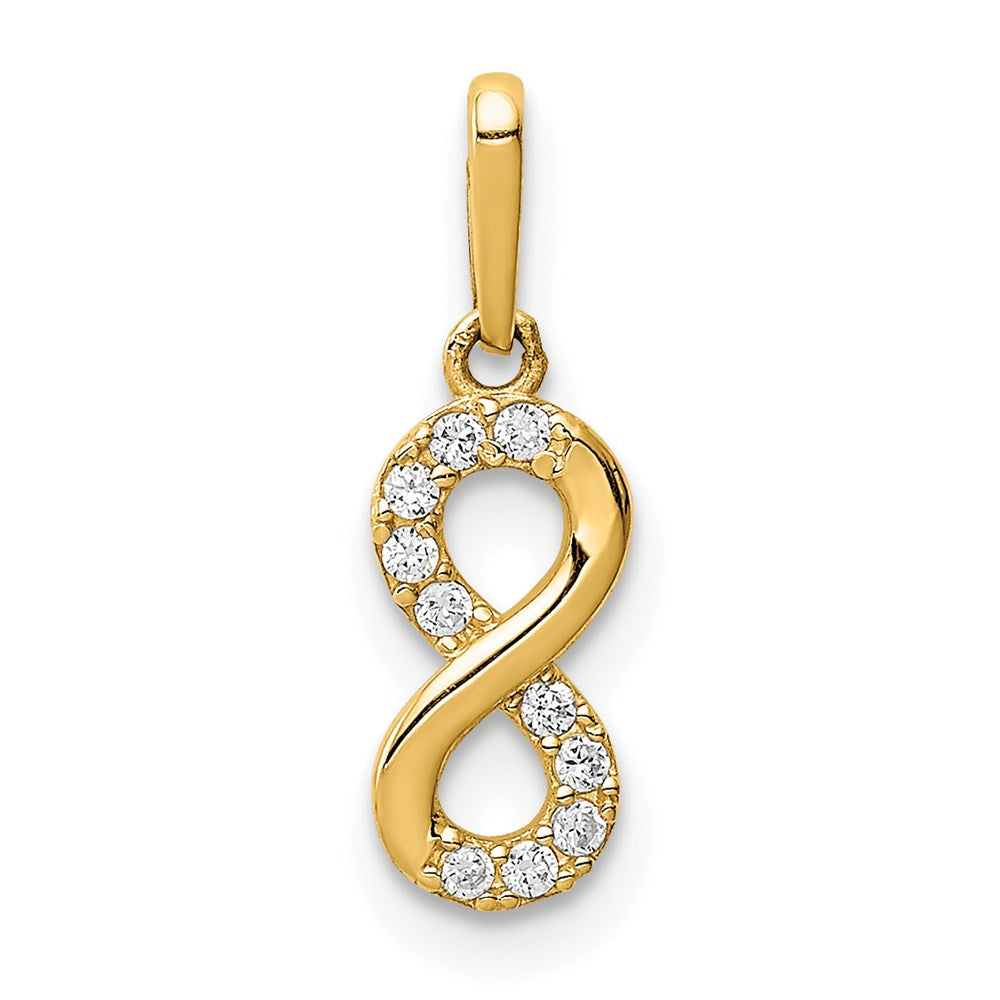 14K CZ Infinity Symbol Pendant (0.37 grams)