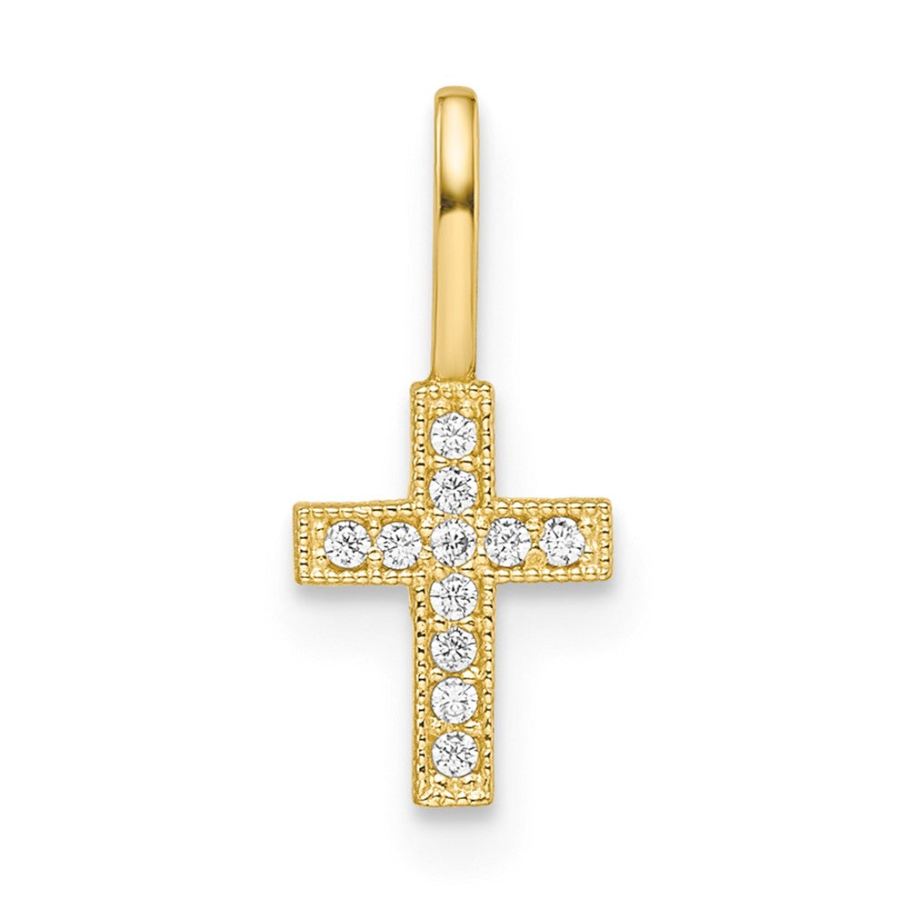 14k CZ Cross Pendant (0.1 grams)