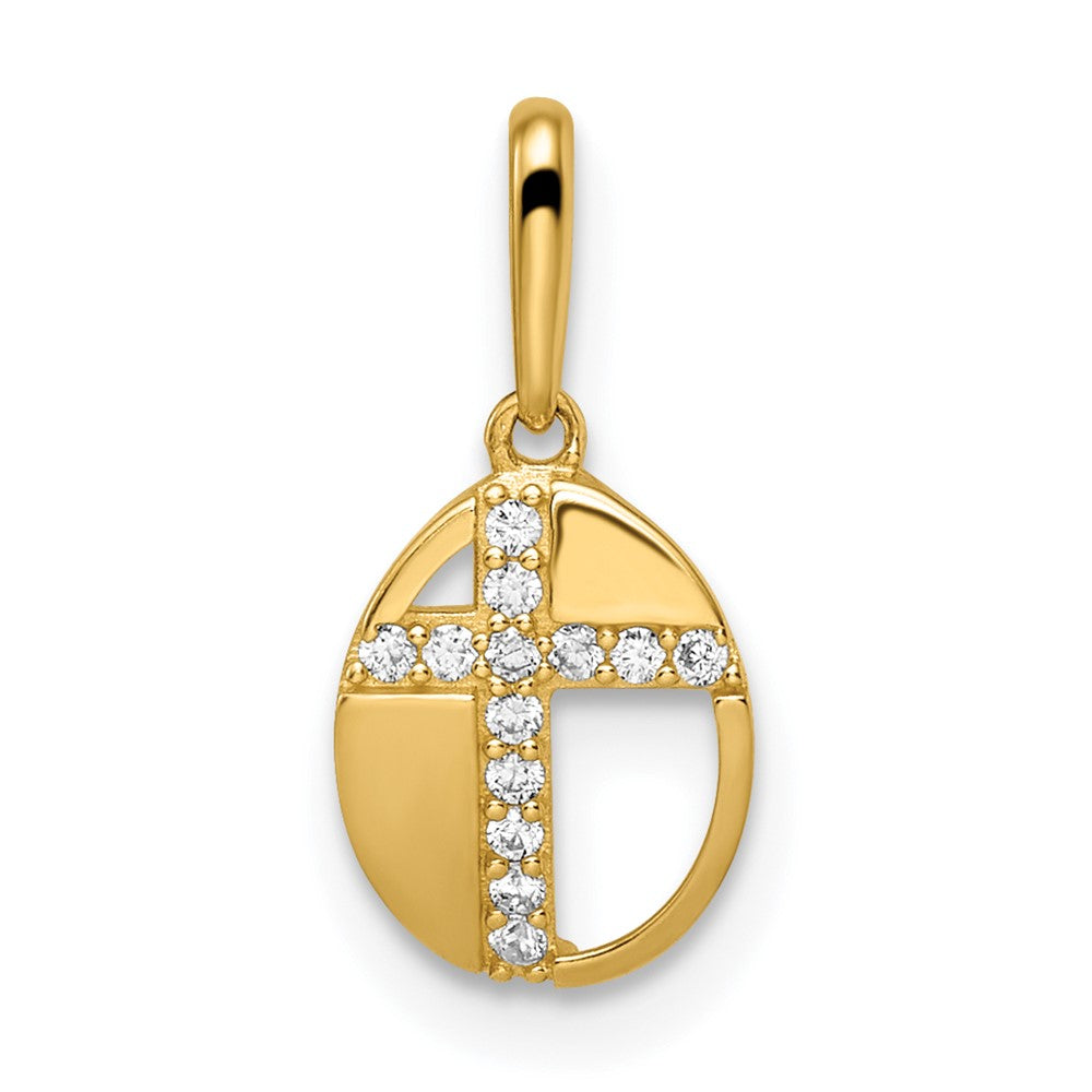 14k CZ Cross Pendant (0.4 grams)
