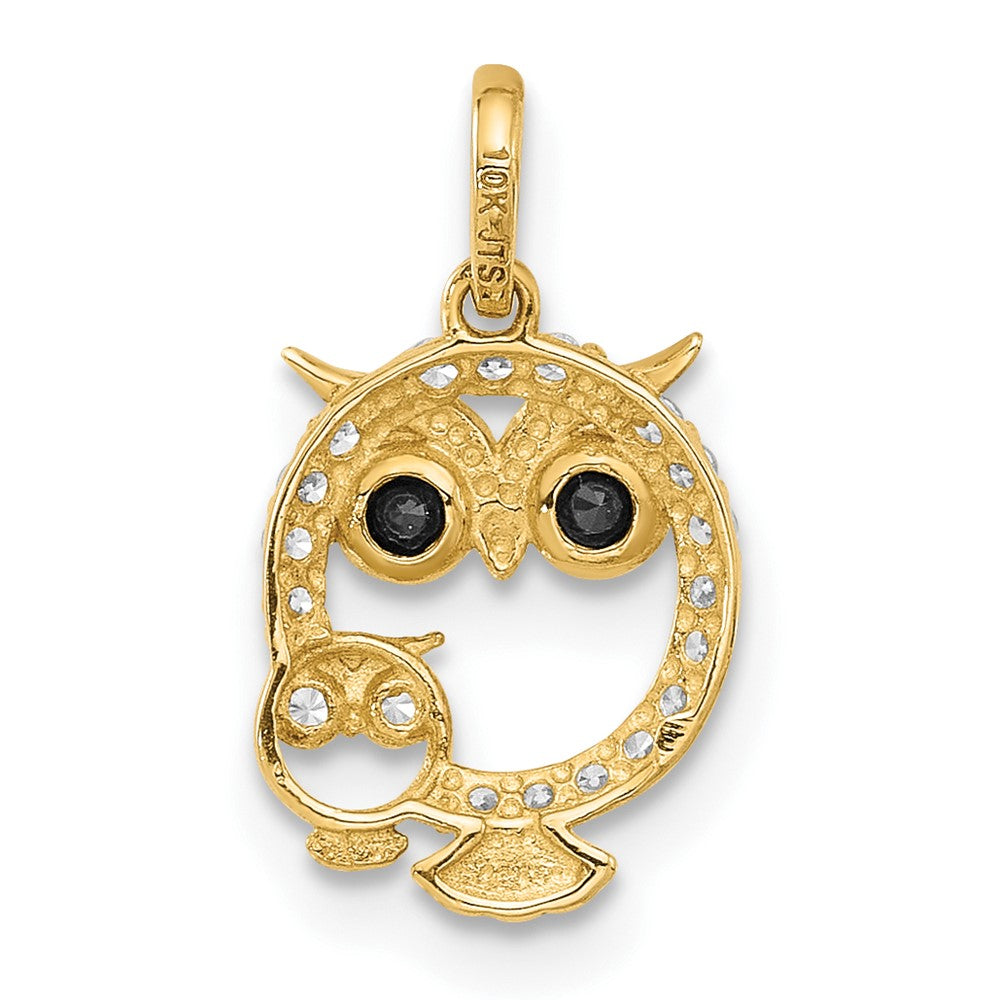 14k Yellow Gold 8.9 mm and Baby Owl Pendant (0.44 grams)