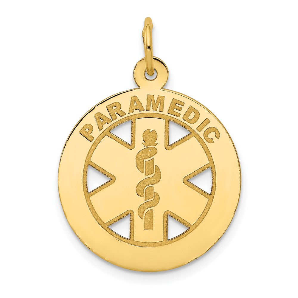 14k Yellow Gold 19 mm Medium PARAMEDIC Medical Pendant (1.17 grams)