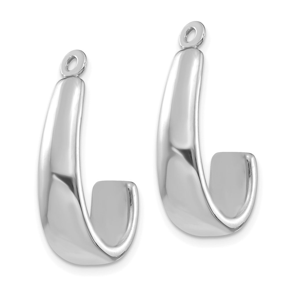 14k White Gold 6 mm J Hoop Earring Jackets (1.56 grams)