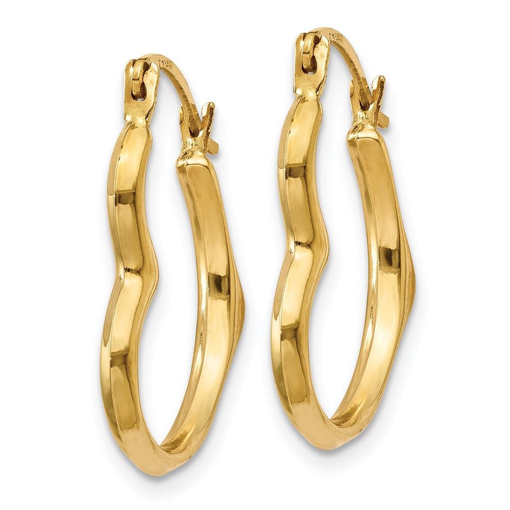 14k Yellow Gold 17 mm Heart Hoop Earrings (0.48 grams)