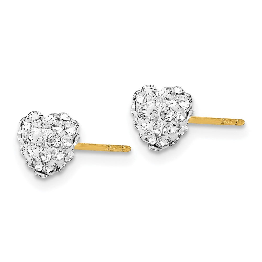 Crystal Heart Post Stud Earrings