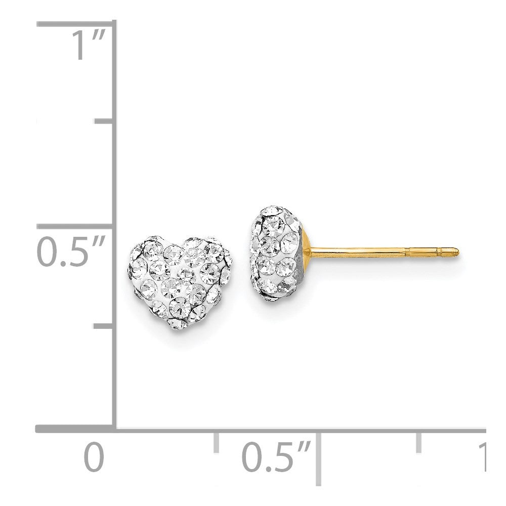 Crystal Heart Post Stud Earrings