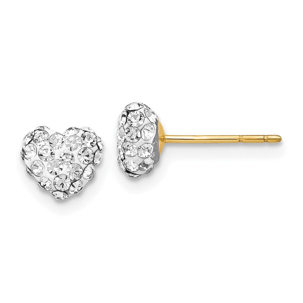 Crystal Heart Post Stud Earrings