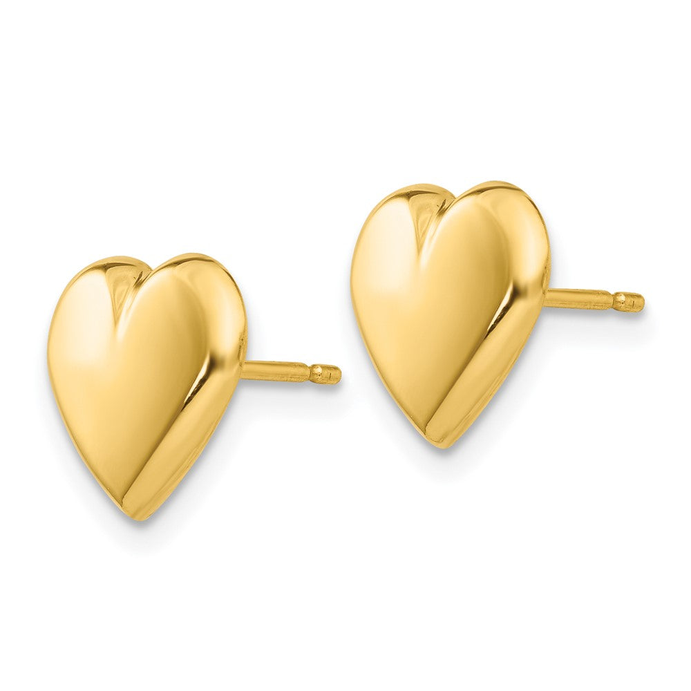 14k Yellow Gold 10 mm Heart Post Earrings (0.51 grams)