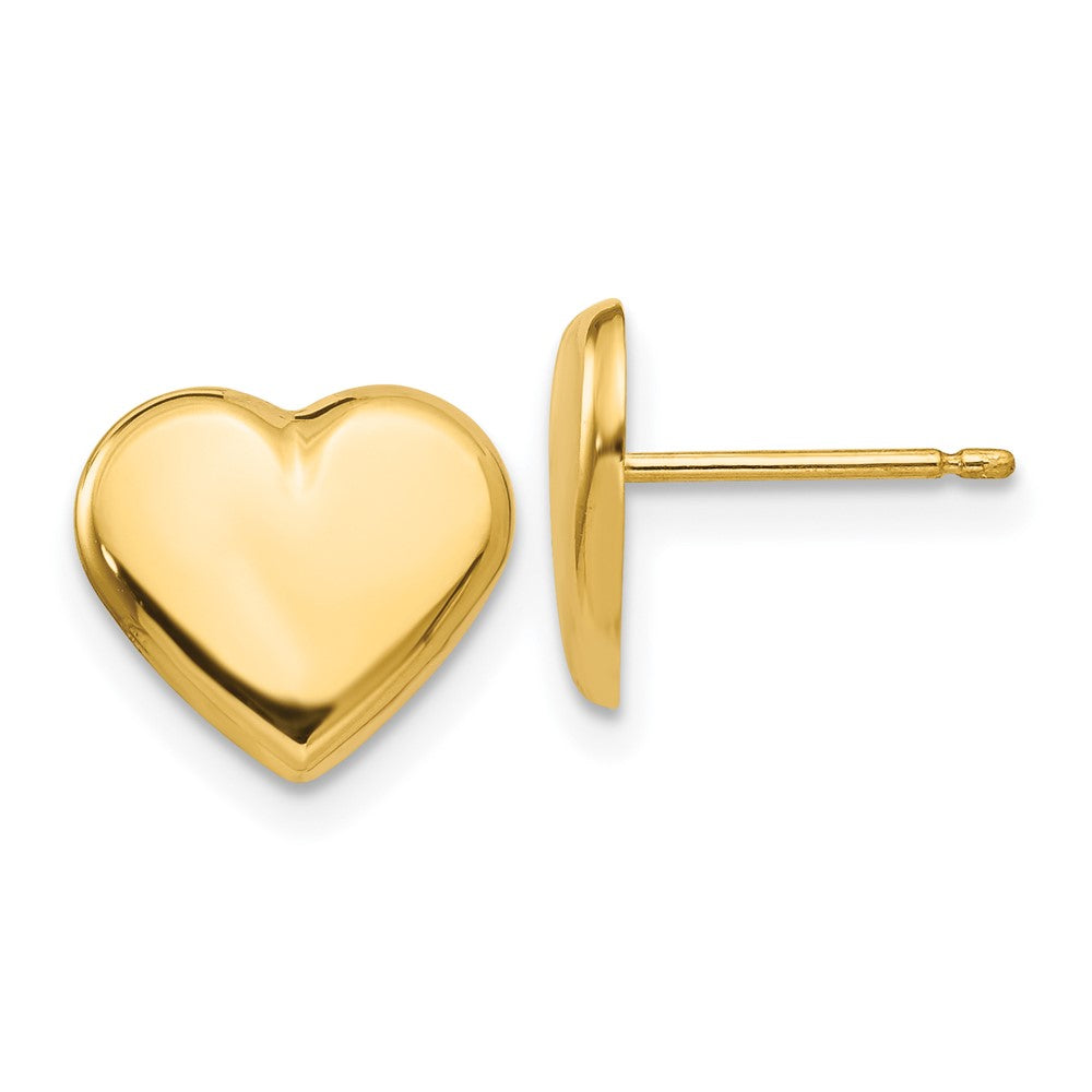 14k Yellow Gold 10 mm Heart Post Earrings (0.51 grams)