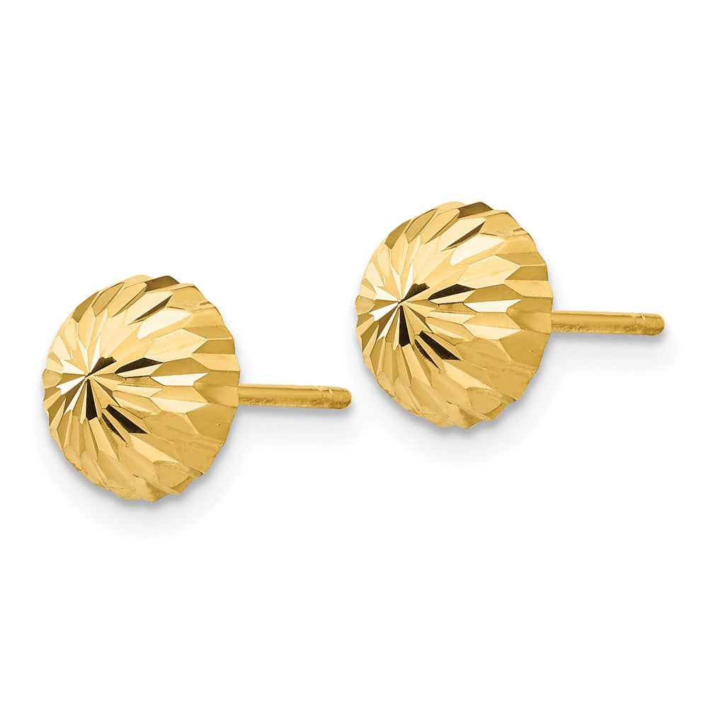 14k Yellow Gold 8 mm Domed Post Earrings (0.56 grams)