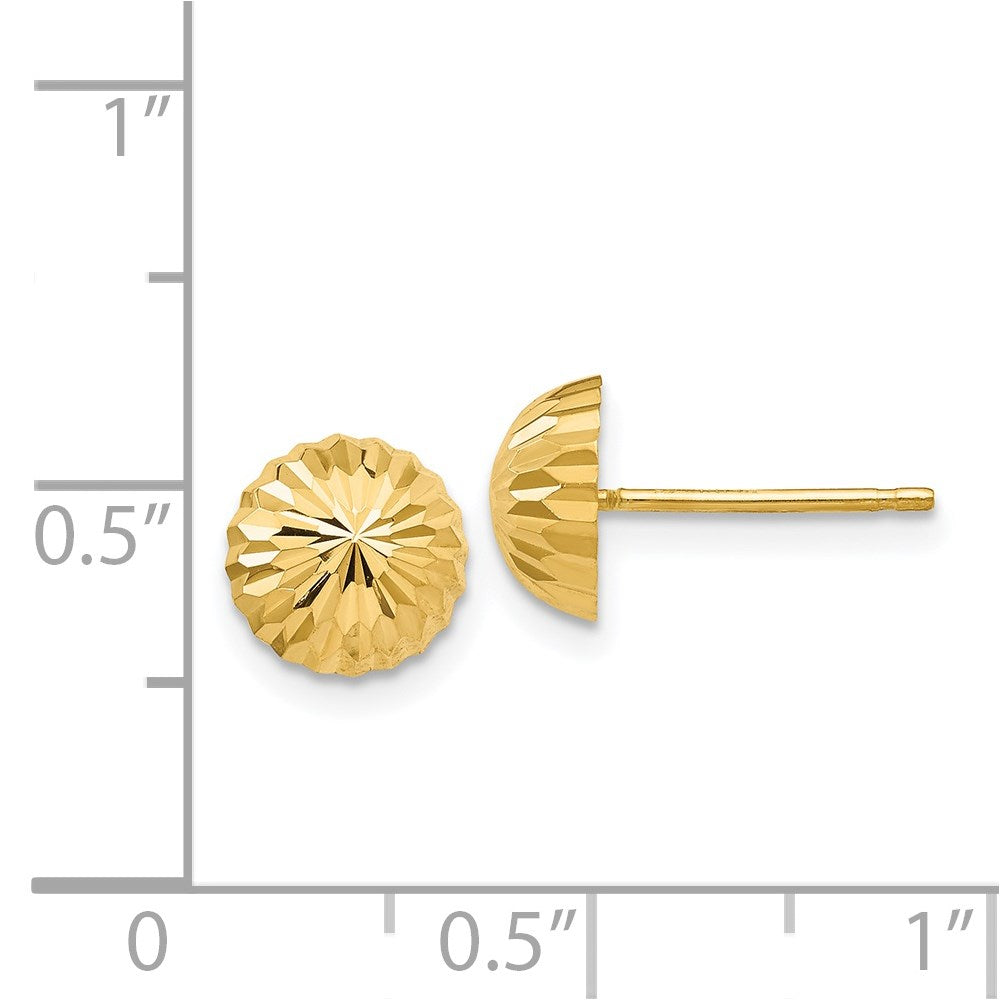 14k Yellow Gold 8 mm Domed Post Earrings (0.56 grams)