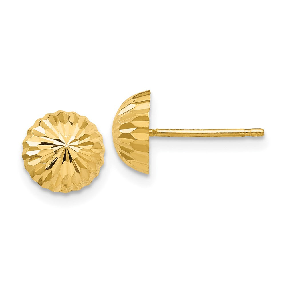 14k Yellow Gold 8 mm Domed Post Earrings (0.56 grams)