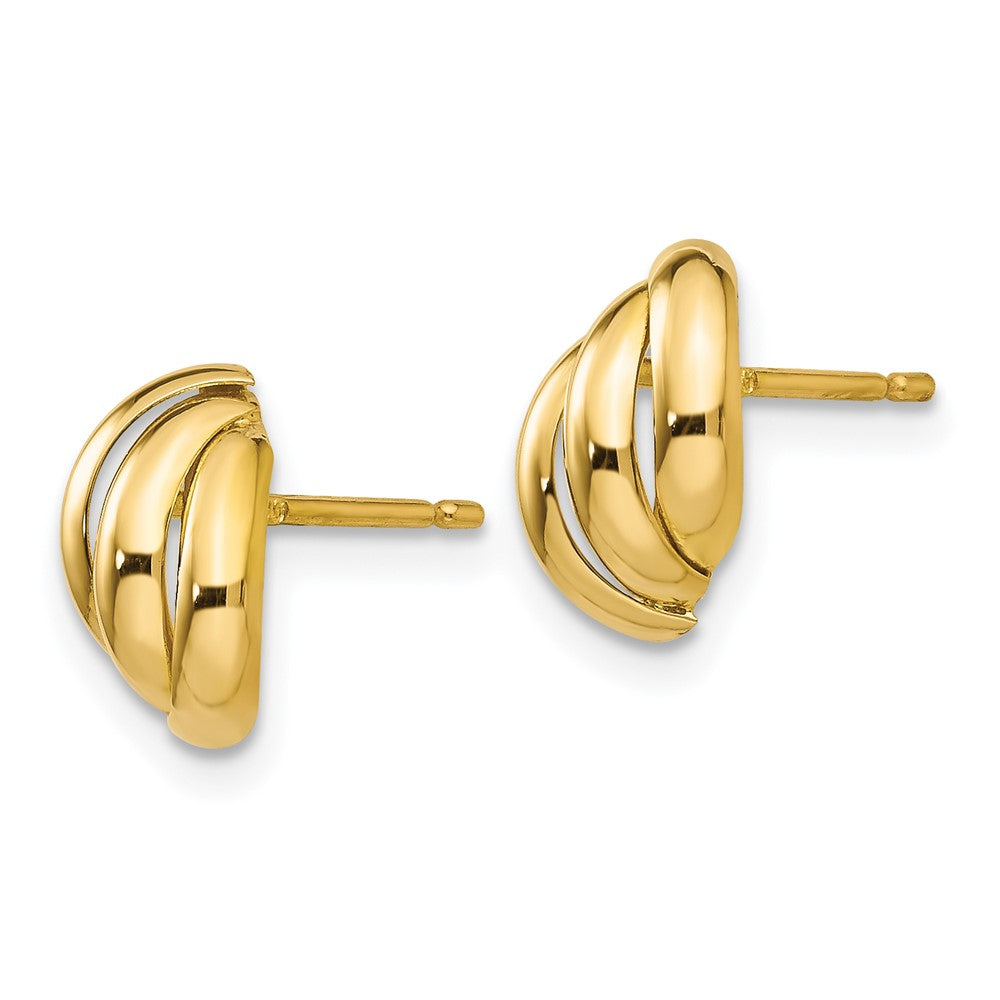 14k Yellow Gold 6 mm Polished Fancy Post Earrings (0.65 grams)