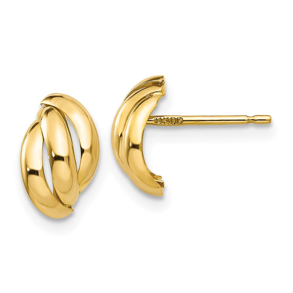 14k Yellow Gold 6 mm Polished Fancy Post Earrings (0.65 grams)