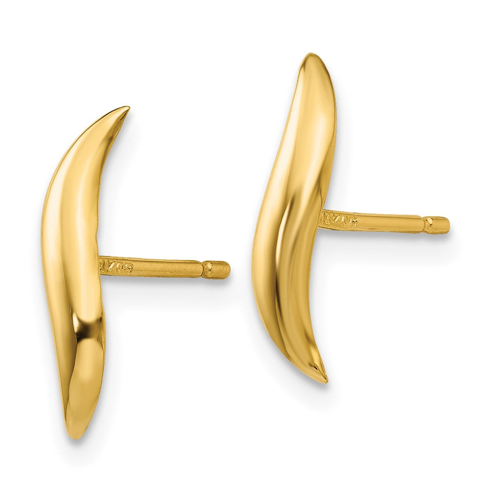 14k Yellow Gold 3 mm Polished Fancy Post Earrings (0.46 grams)