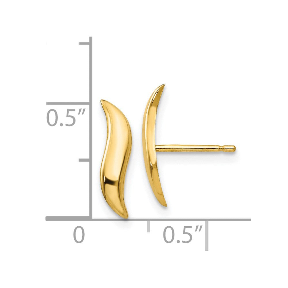 14k Yellow Gold 3 mm Polished Fancy Post Earrings (0.46 grams)