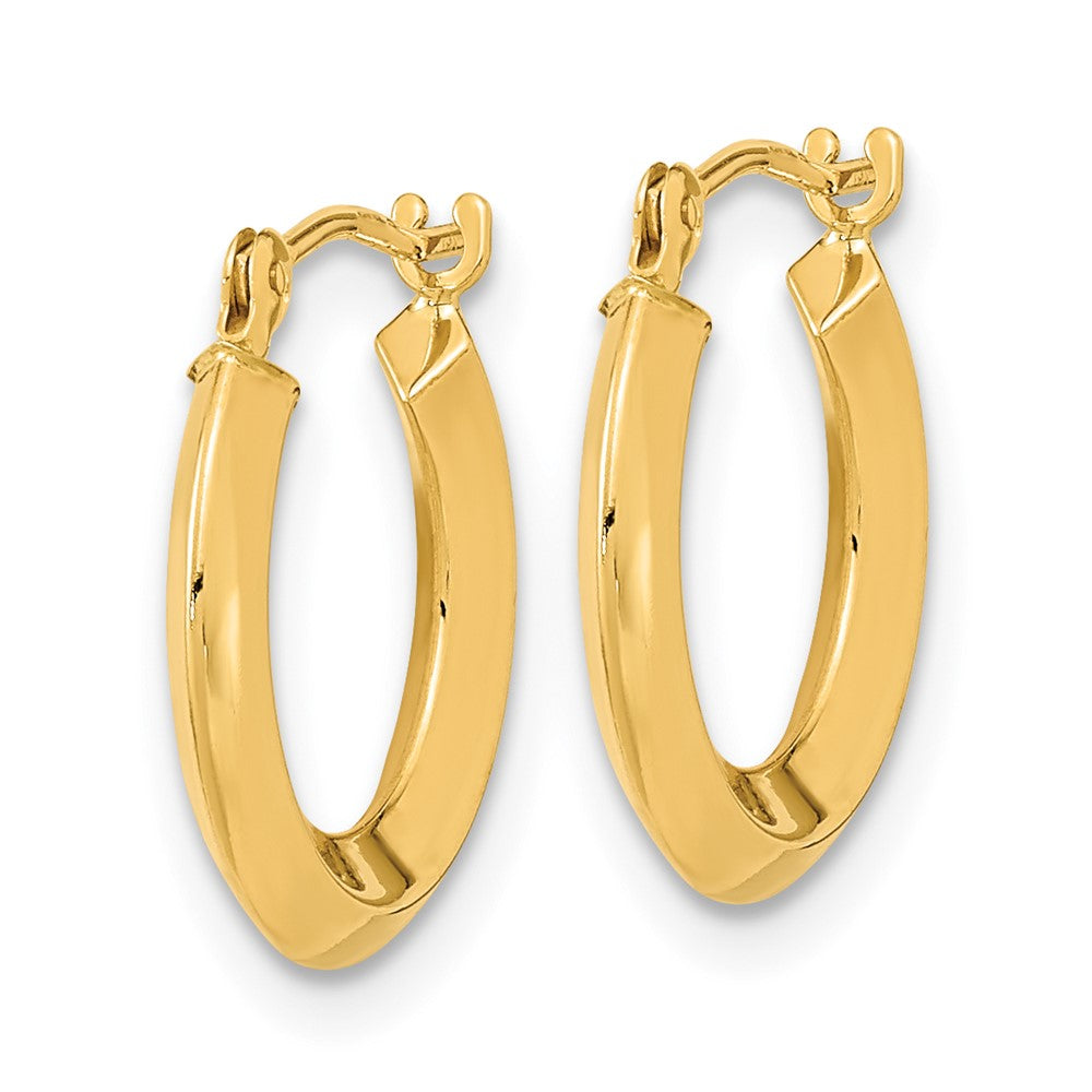 14k Yellow Gold 15.2 mm Polished Knife Edge Hoops (0.59 grams)