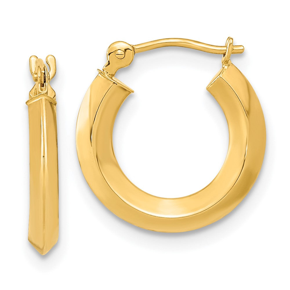 14k Yellow Gold 15.2 mm Polished Knife Edge Hoops (0.59 grams)