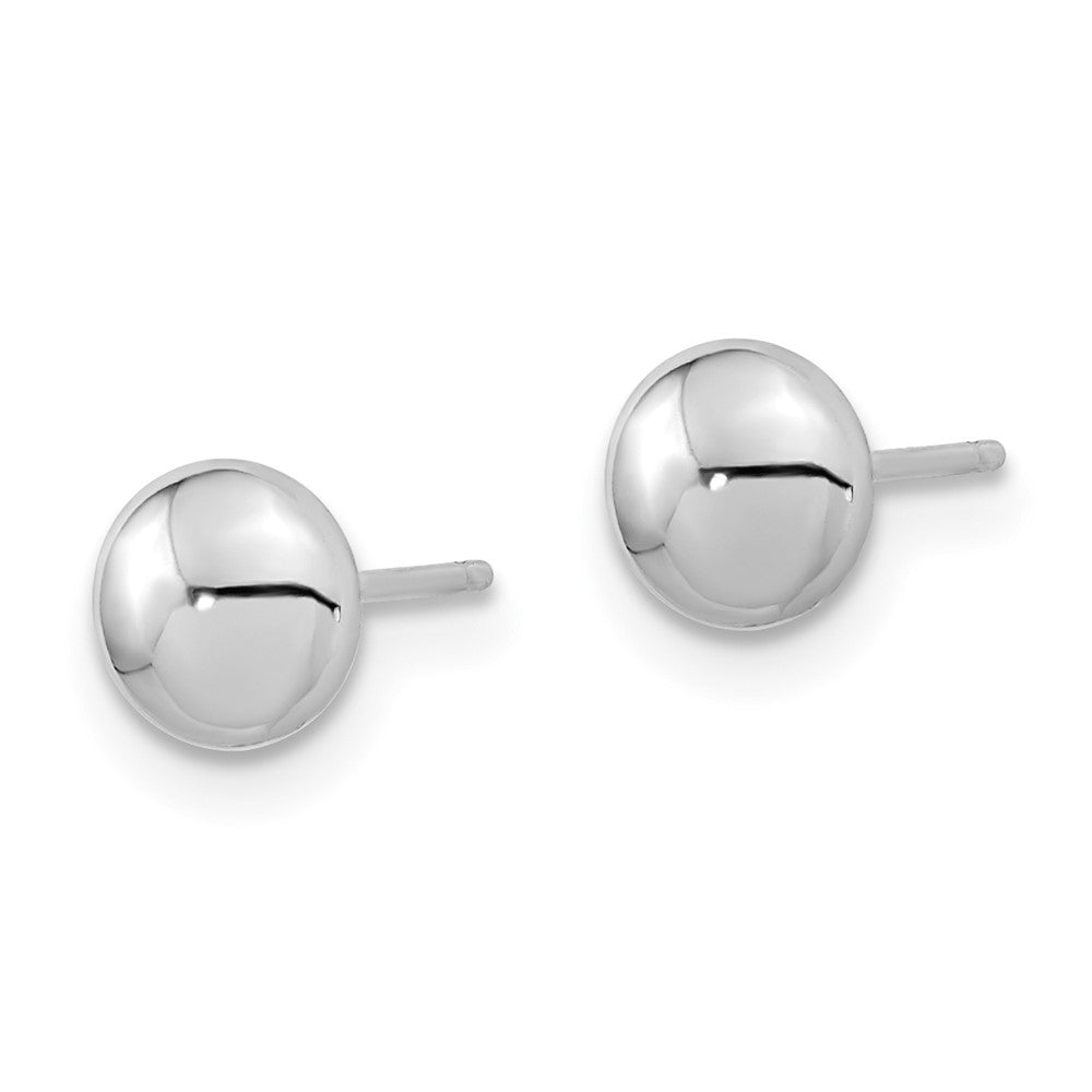 14k White Gold 5 mm Polished Button Post Earrings (0.17 grams)