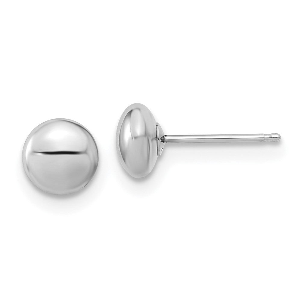 14k White Gold 5 mm Polished Button Post Earrings (0.17 grams)