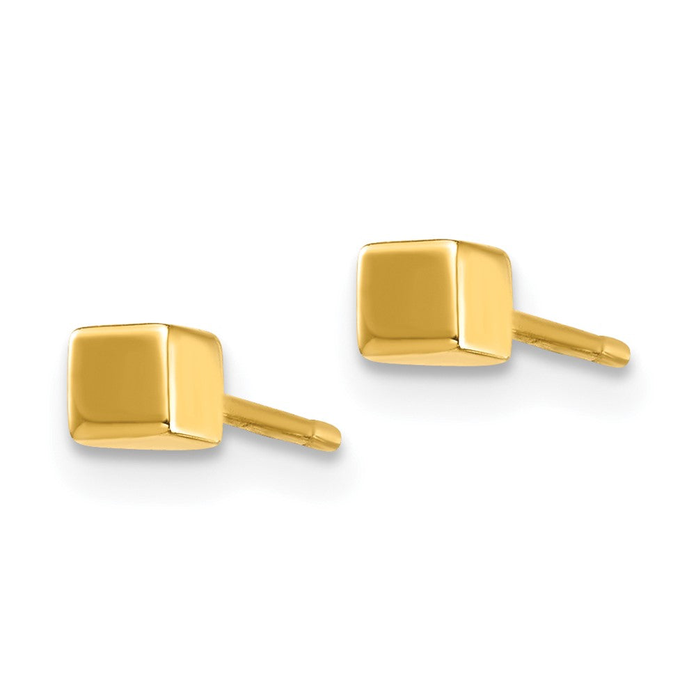 14k Yellow Gold 3.03 mm Square Stud Earrings (0.33 grams)