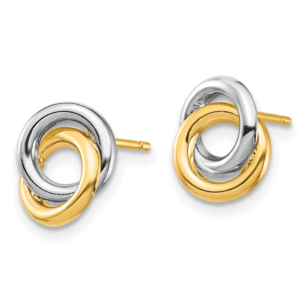14k Yellow & Rhodium 7.45 mm  Circles Post Earrings