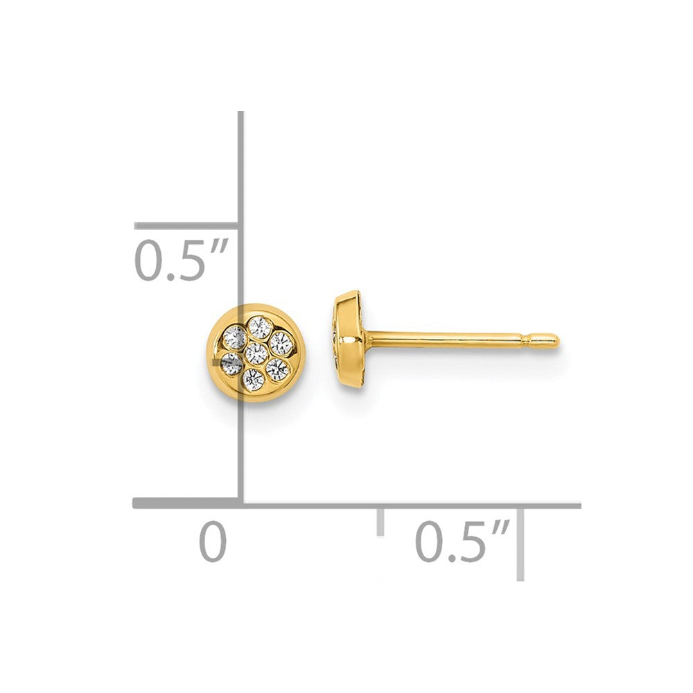 14k Yellow Gold 4.5 mm Polished CZ Circle Post Earrings (0.41 grams)