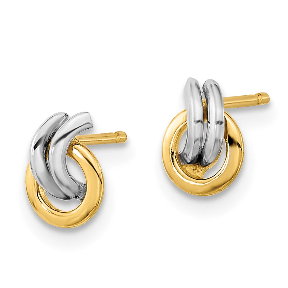 14k Yellow & Rhodium 5.6 mm  Open Circle Post Earrings