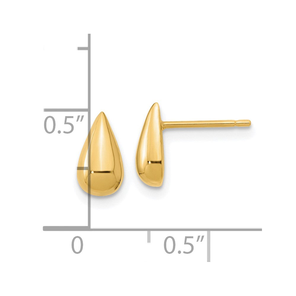 14k Yellow Gold 4.85 mm Polished Teardrop Post Earrings (0.68 grams)