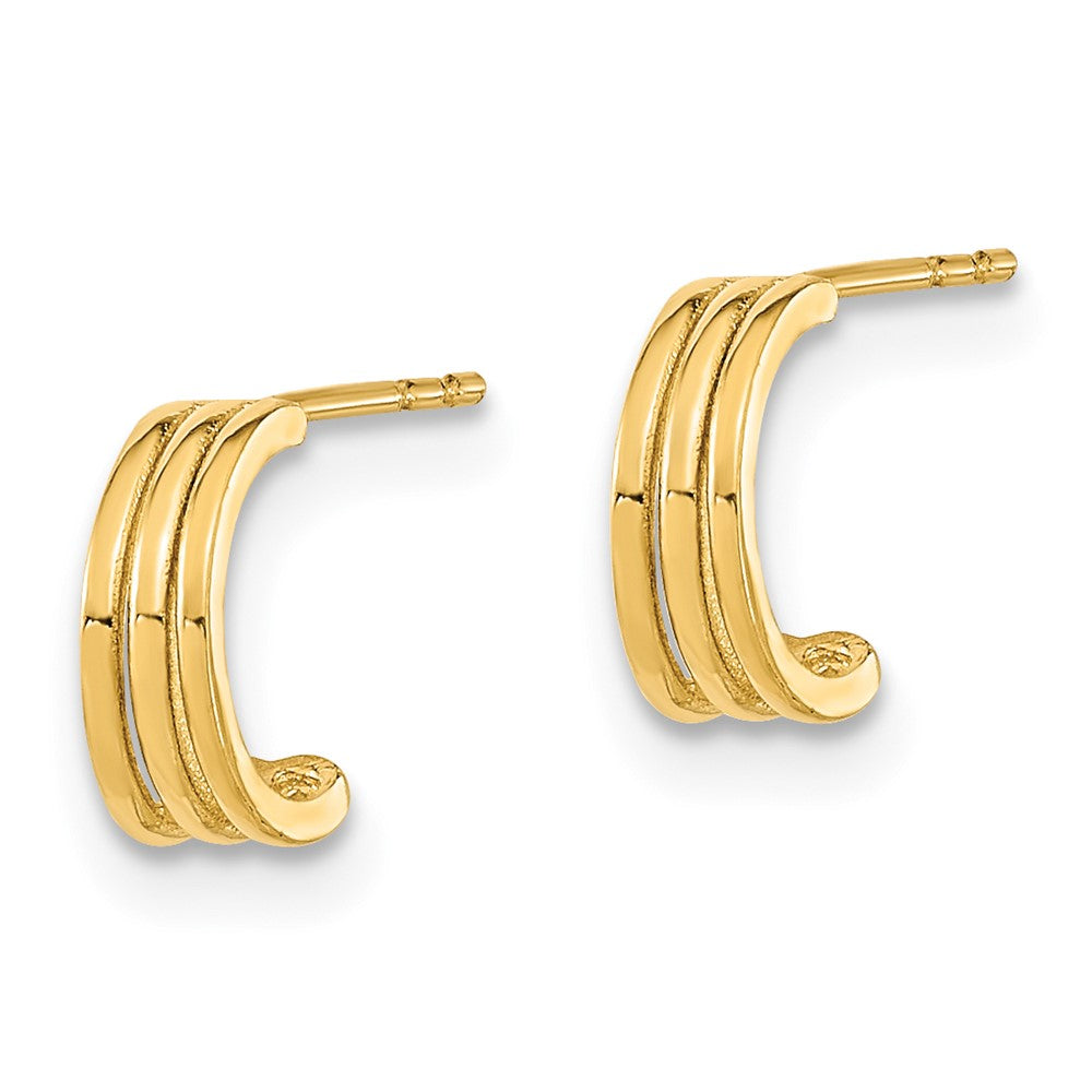 14k Yellow Gold 6.75 mm Polished Hoop Post Earrings (0.69 grams)