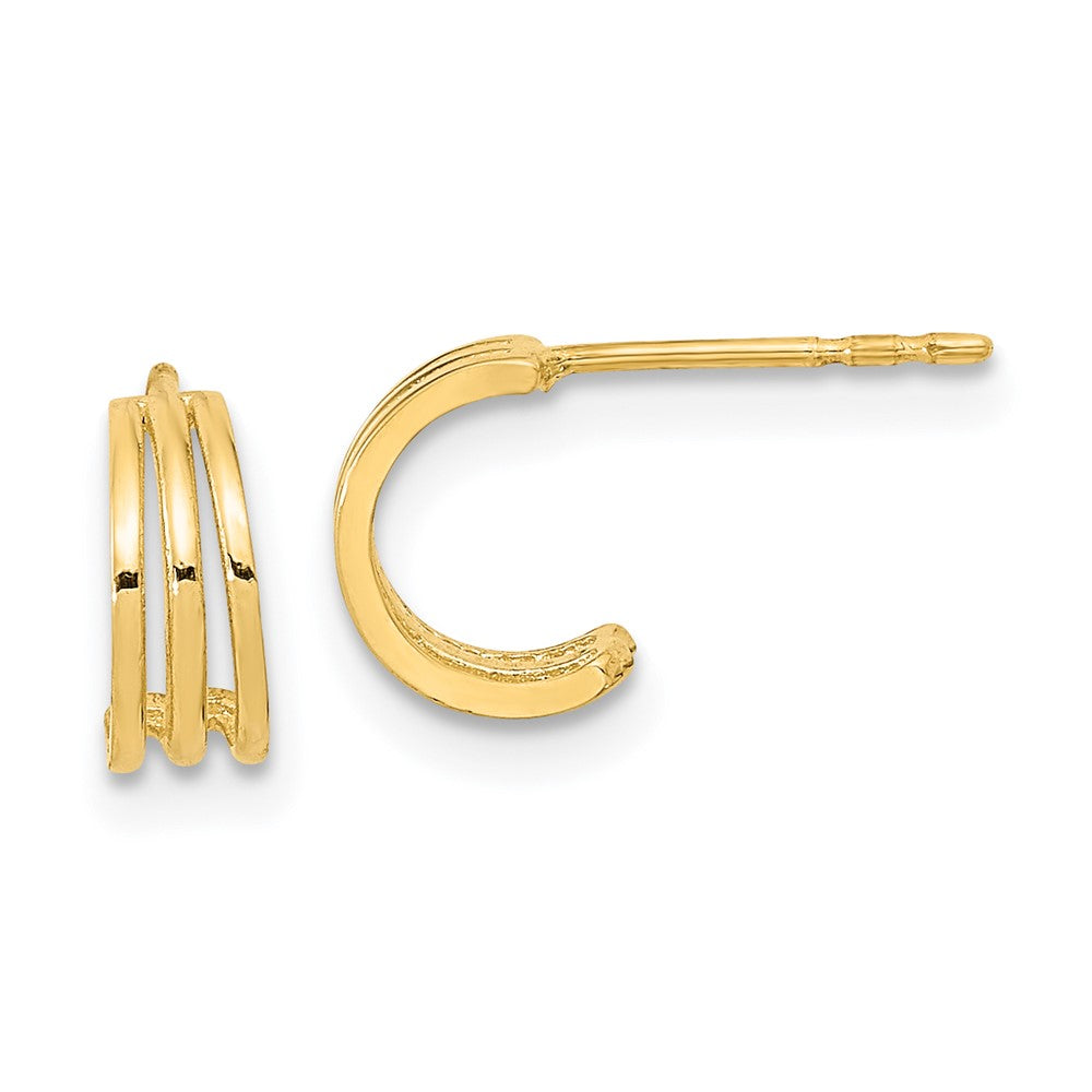 14k Yellow Gold 6.75 mm Polished Hoop Post Earrings (0.69 grams)