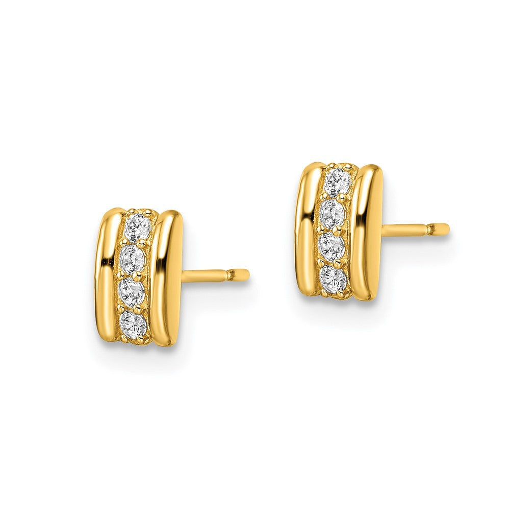 14k Yellow Gold 4.5 mm CZ Post Earrings (0.67 grams)
