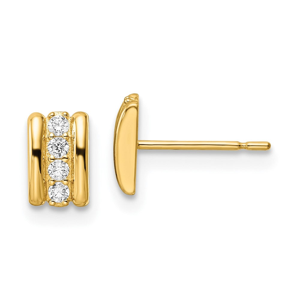 14k Yellow Gold 4.5 mm CZ Post Earrings (0.67 grams)