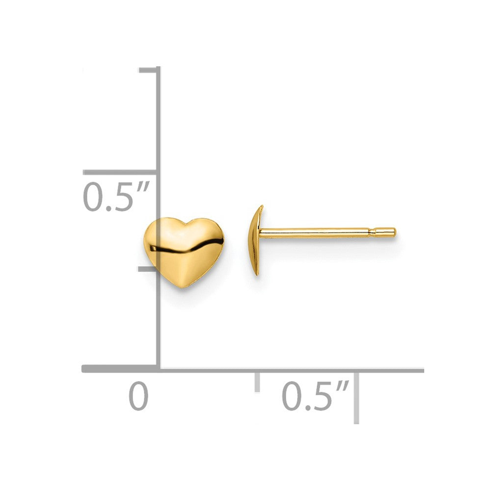 14k Yellow Gold 5.25 mm Polished Heart Post Stud Earrings (0.12 grams)