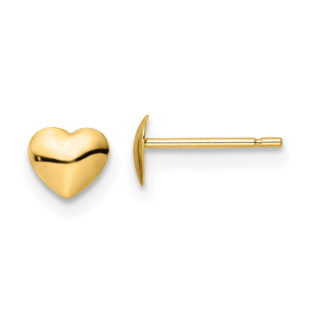 14k Yellow Gold 5.25 mm Polished Heart Post Stud Earrings (0.12 grams)