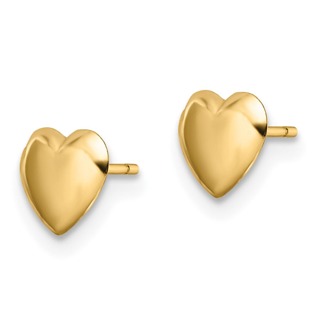 14k Yellow Gold 6.25 mm Polished Heart Post Earrings (0.16 grams)