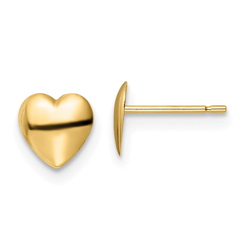 14k Yellow Gold 6.25 mm Polished Heart Post Earrings (0.16 grams)