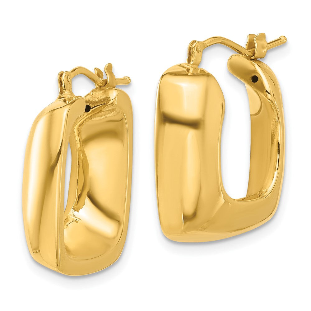 14k Yellow Gold 20.6 mm Polished Square Hoop Earrings (3.9 grams)