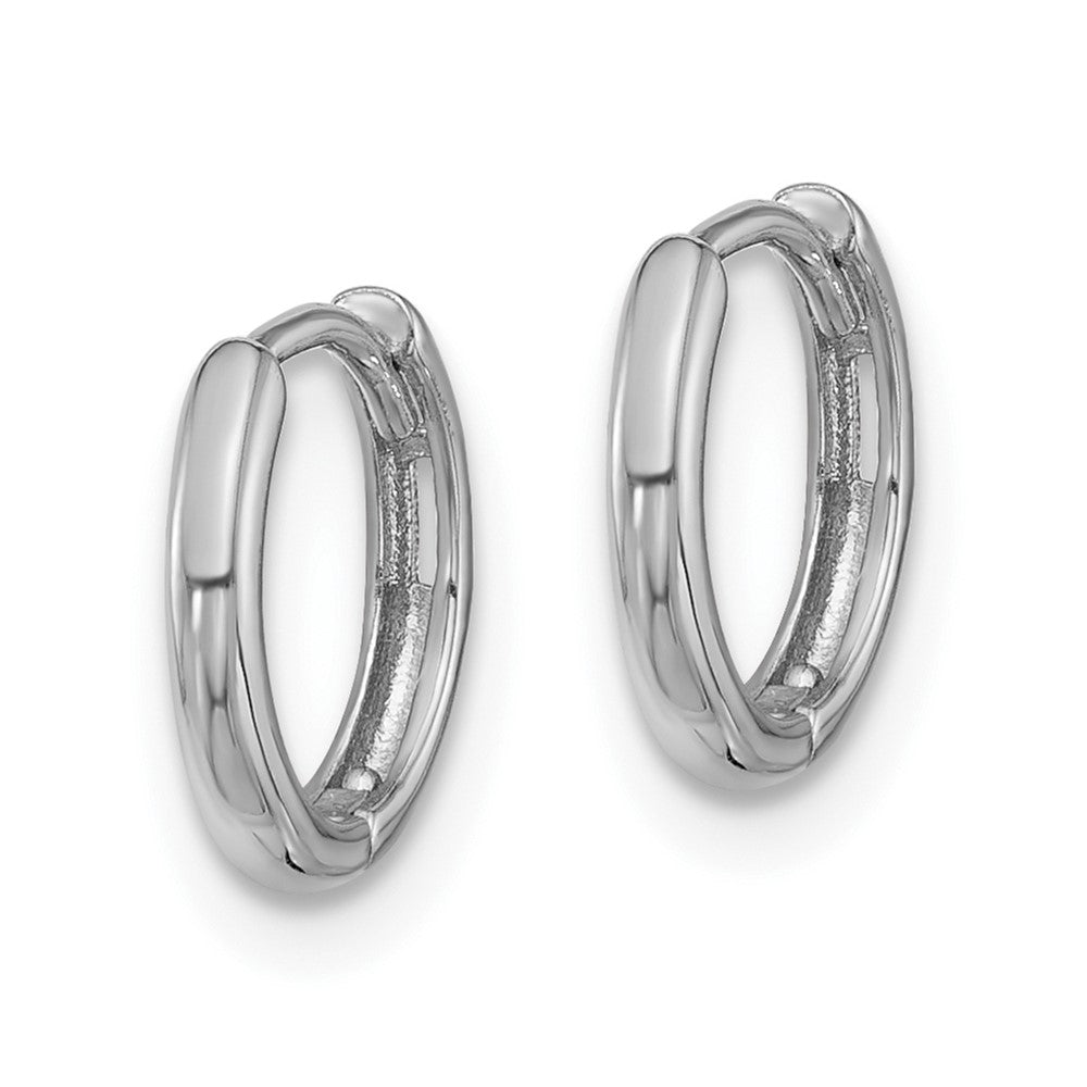 14k White Gold 10 mm  Hinged Hoop Earrings (0.72 grams)