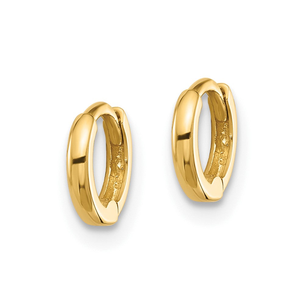 14k Yellow Gold 8 mm Hinged Huggie Hoop Earrings (0.5 grams)