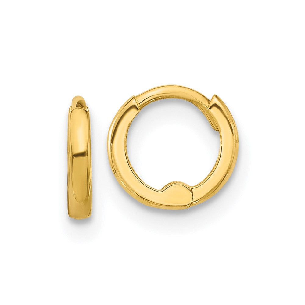 14k Yellow Gold 8 mm Hinged Huggie Hoop Earrings (0.5 grams)